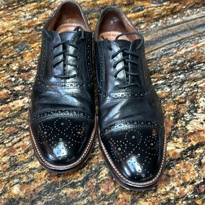 Johnston & Murphy Conrad Cap Toe black hand burnished Italian leather. Size 9